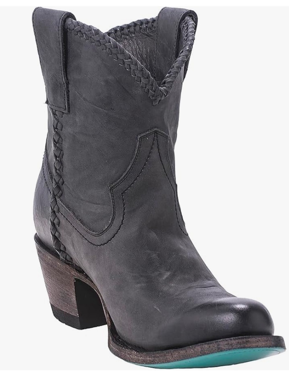 Lane Plain Jane Cowboy Distressed Booties in black